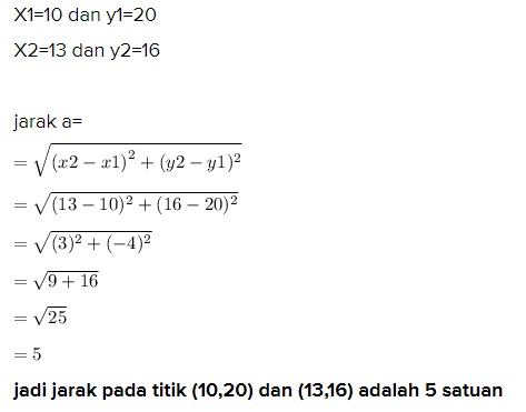Rumus Jarak 2 Titik Koordinat